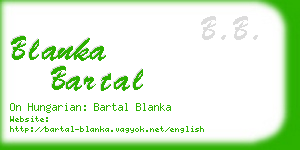 blanka bartal business card